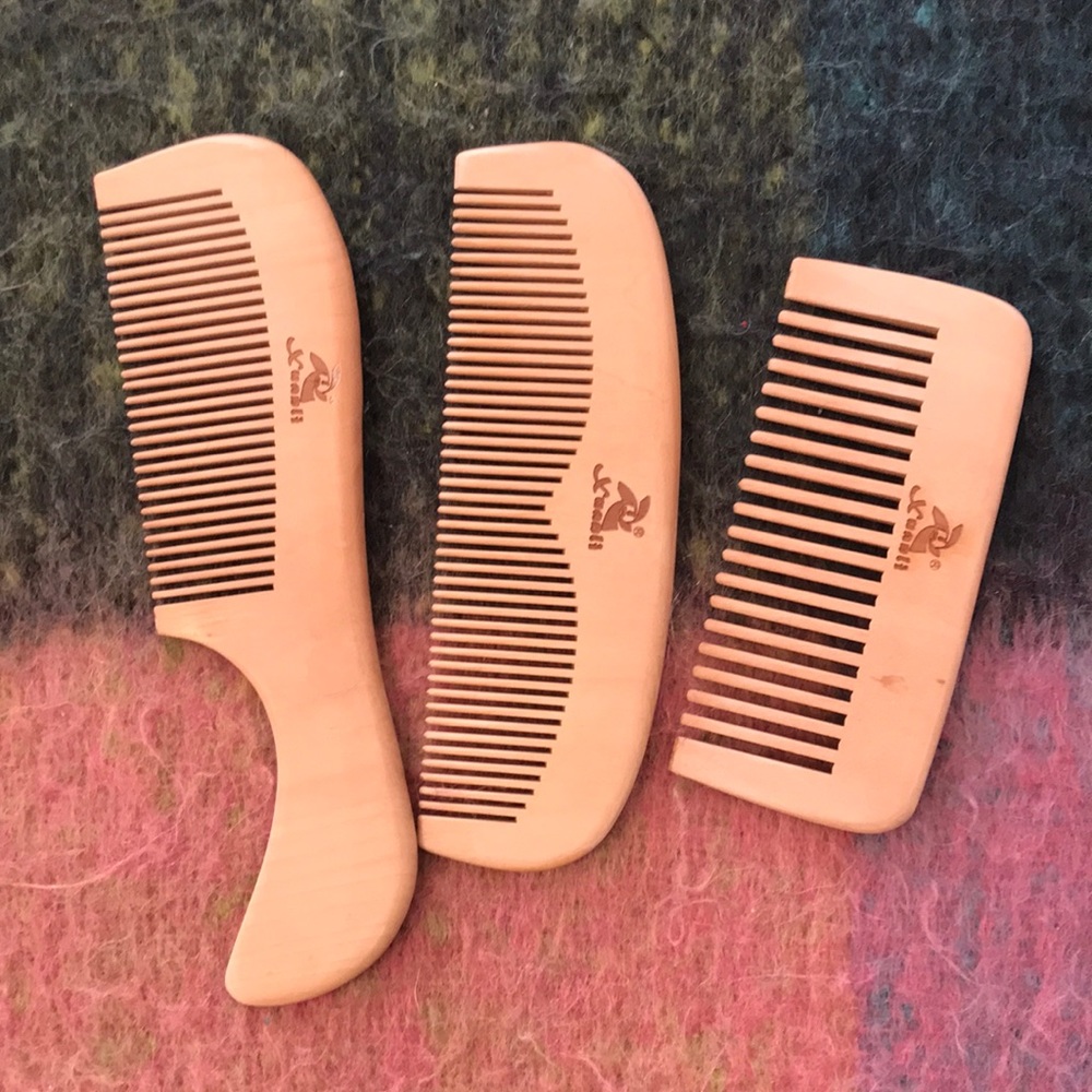 Set of 3 Wooden Combs